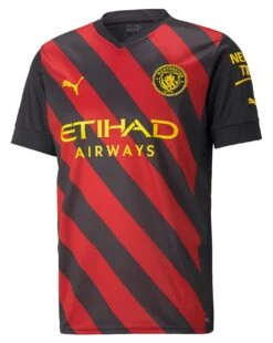 PUMA Manchester City FC 2022/23 Away Short Sleeve Replica Shirt| Red/Black
