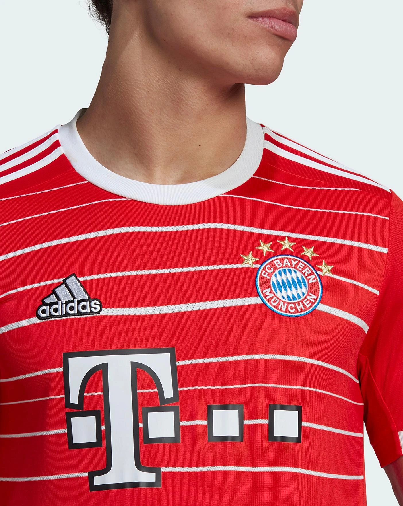 Adidas FC Bayern Munich 2022/23 Short Sleeve Home Jersey| Red/White 5 Adidas FC Bayern Munich 2022/23 Short Sleeve Home Jersey| Red/White - Image 5