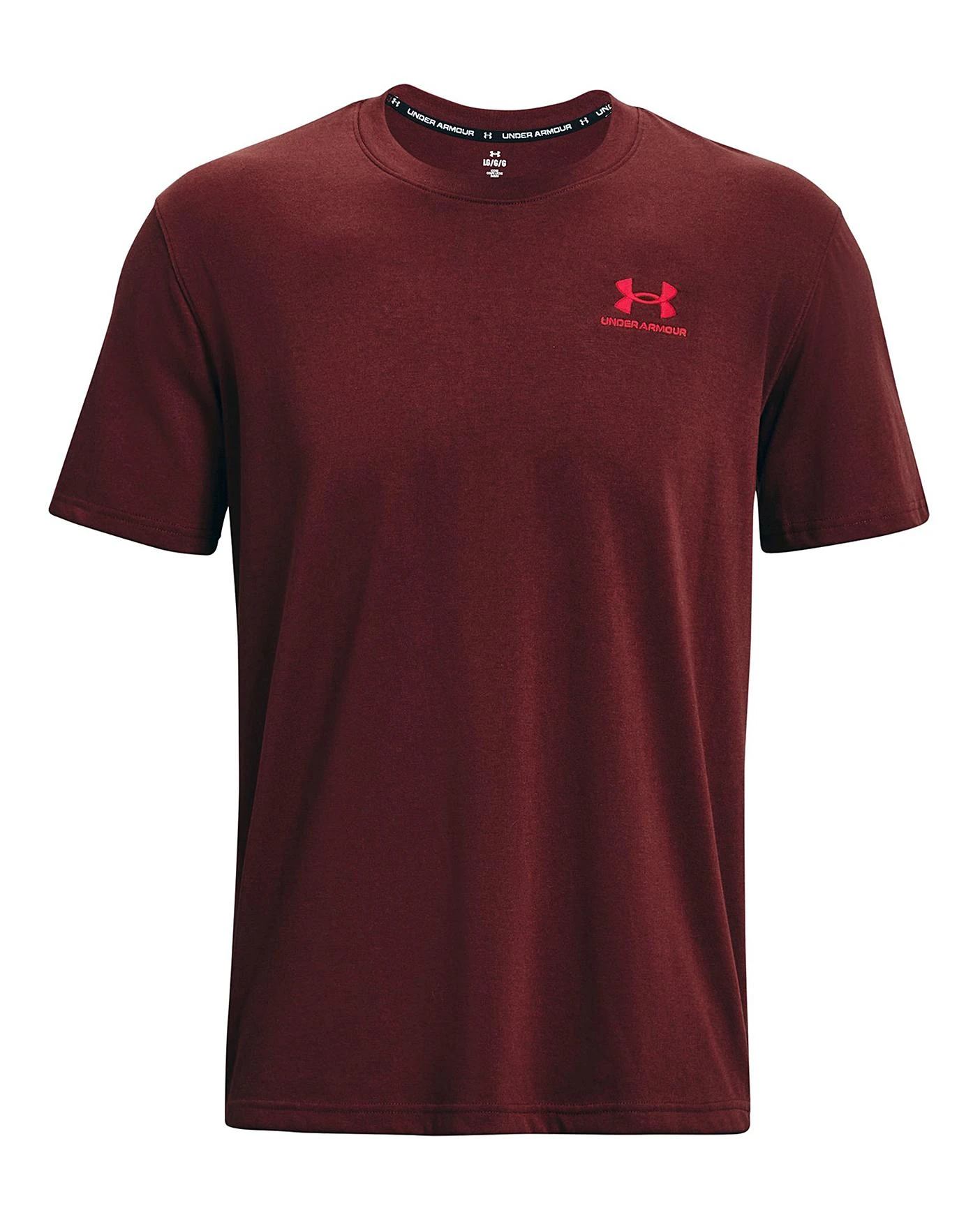 Under Armour Logo EMB Heavy Weight SS T-Shirt| Red 2 Under Armour Logo EMB Heavy Weight SS T-Shirt| Red - Image 2