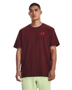 Under Armour Logo EMB Heavy Weight SS T-Shirt| Red