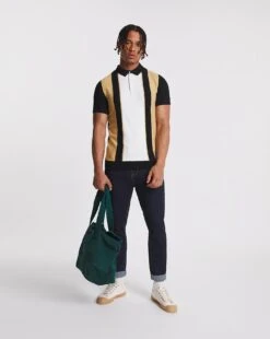 Short Sleeve Stripe Knitted Polo| Ecru -Wear Lusty Sales Store x08ak576771w