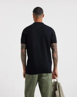 Button Through Vertical Stripe Polo| Black -Wear Lusty Sales Store x08al254708w