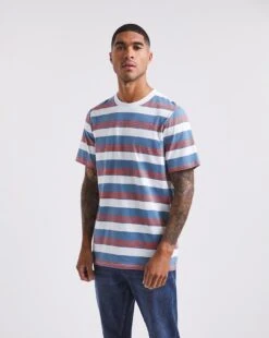 Stripe T-shirt Long| Blue/Orange -Wear Lusty Sales Store x08cr373736w