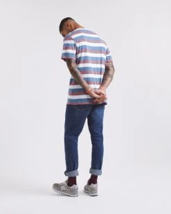 Stripe T-shirt Long| Blue/Orange -Wear Lusty Sales Store x08cr373738w