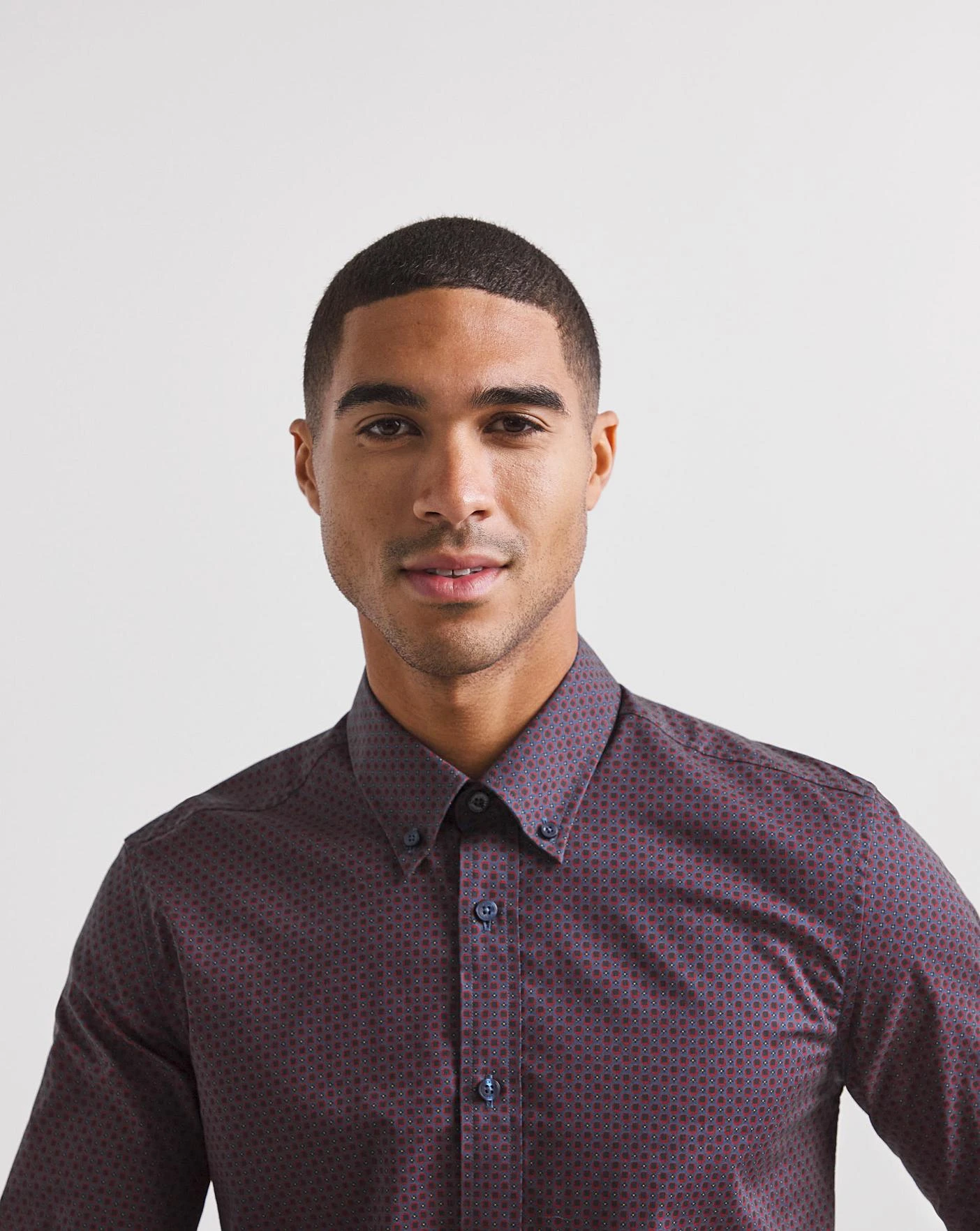 Ben Sherman Micro Geo Print Shirt| Red 4 Ben Sherman Micro Geo Print Shirt| Red - Image 4