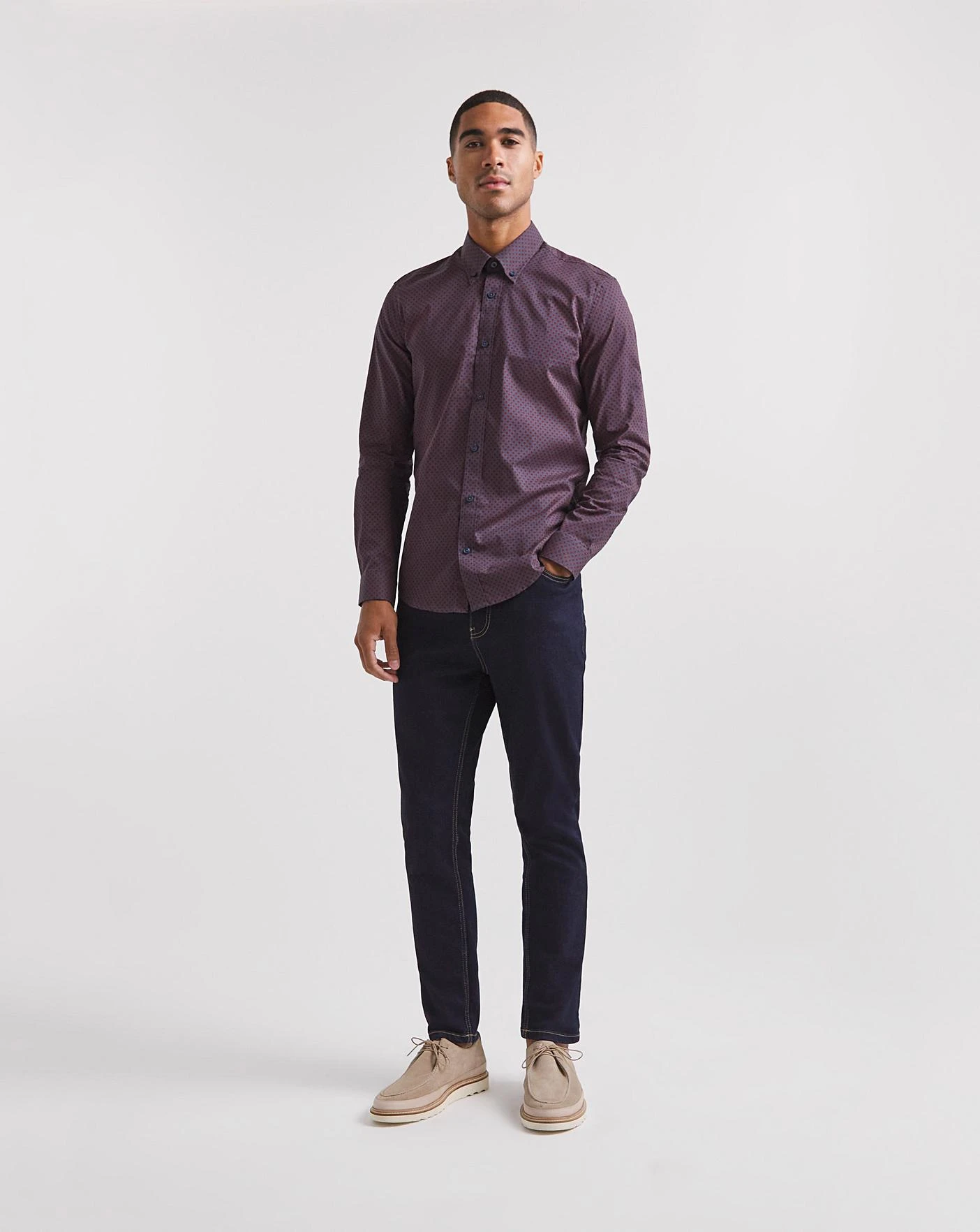 Ben Sherman Micro Geo Print Shirt| Red 3 Ben Sherman Micro Geo Print Shirt| Red - Image 3