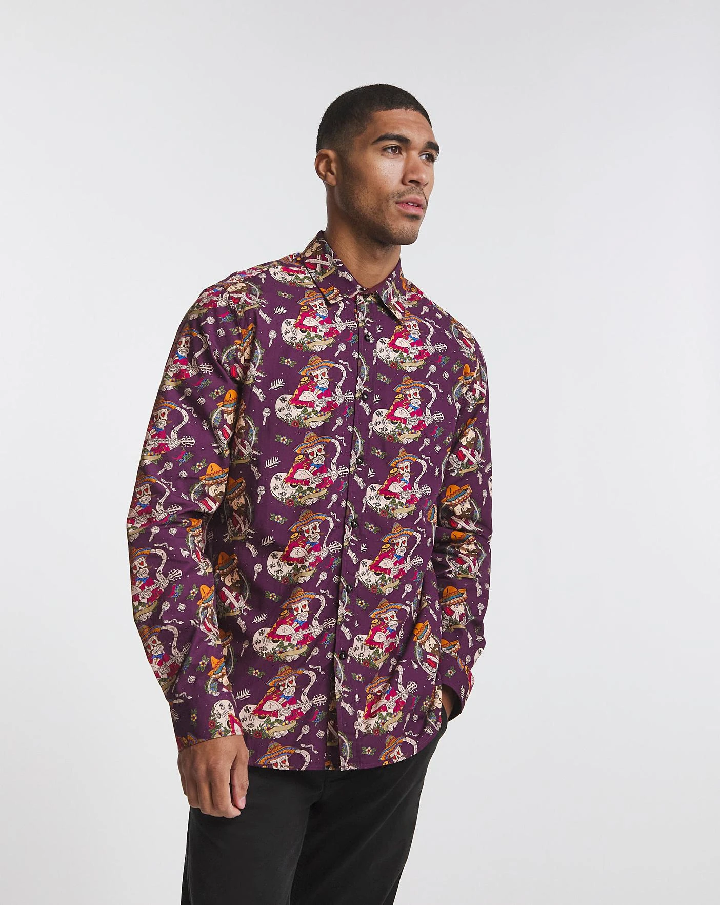 Joe Browns Sensational Skull Shirt Long| Purple 1 Joe Browns Sensational Skull Shirt Long| Purple