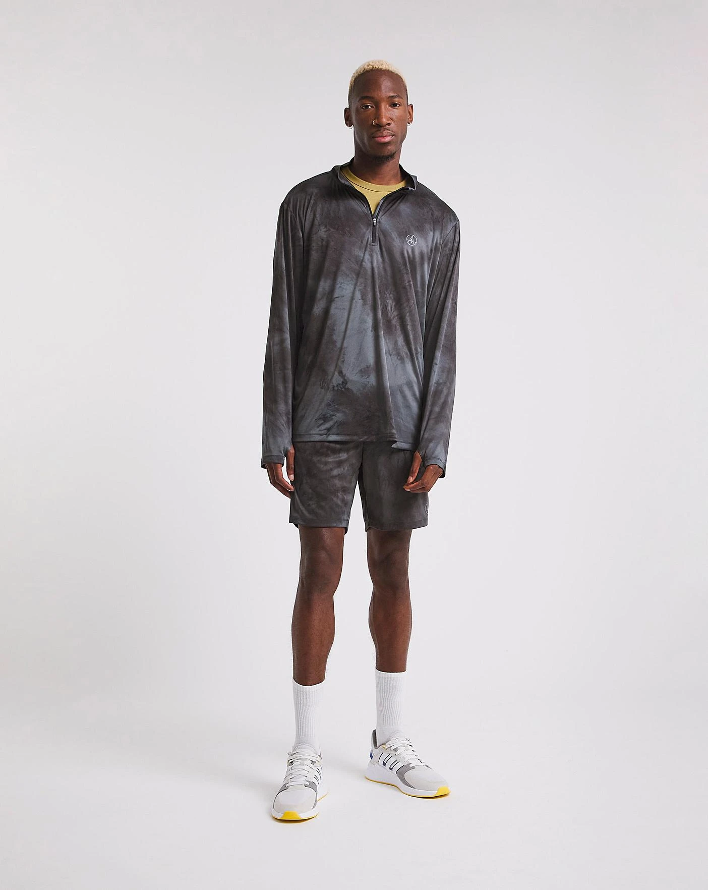 Jacamo Active Soft 1/4 Zip Tie Dye| Black 1 Jacamo Active Soft 1/4 Zip Tie Dye| Black