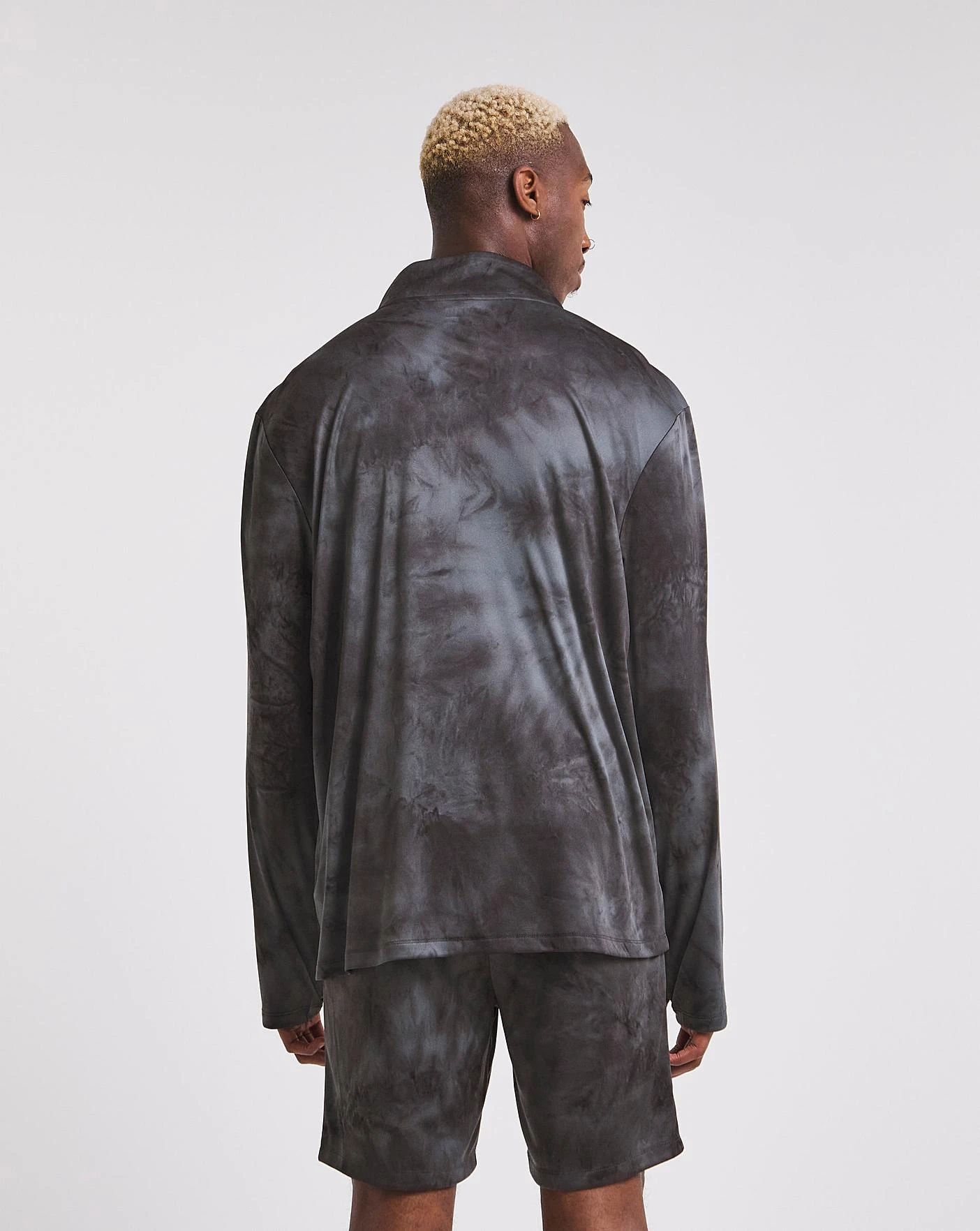 Jacamo Active Soft 1/4 Zip Tie Dye| Black 3 Jacamo Active Soft 1/4 Zip Tie Dye| Black - Image 3