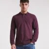 Long Sleeve Pique Polo Reg| Wine