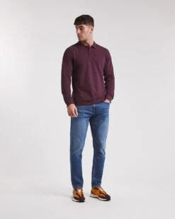 Long Sleeve Pique Polo Reg| Wine -Wear Lusty Sales Store x08hi558731w