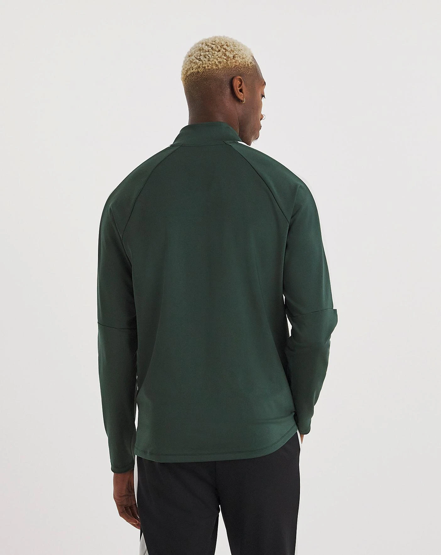 Jacamo Active Zip Up Training Top| Green/White 3 Jacamo Active Zip Up Training Top| Green/White - Image 3