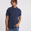 Pique Tipped Polo Reg| Navy