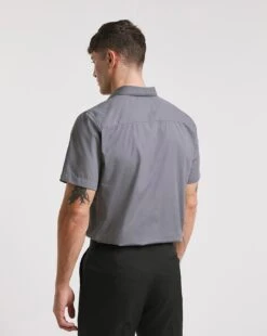 Grey Short Sleeve Formal Shirt Long| Grey -Wear Lusty Sales Store x08mw025738w