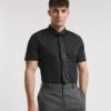 Black Short Sleeve Formal Shirt Reg| Black