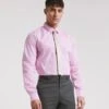 Pink Long Sleeve Formal Shirt Long| Pink