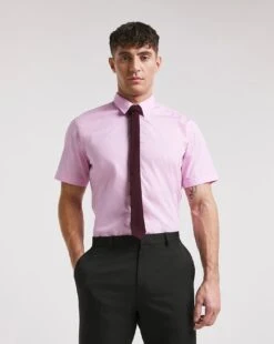 Pink Short Sleeve Formal Shirt Long| Pink -Wear Lusty Sales Store x08mw647736w