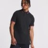 Pique Tipped Polo Reg| Black