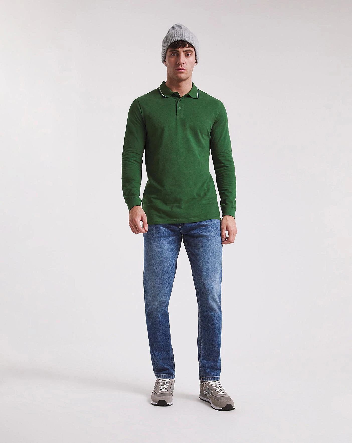 L/S Tipped Polo Long| Dark Green 4 L/S Tipped Polo Long| Dark Green - Image 4