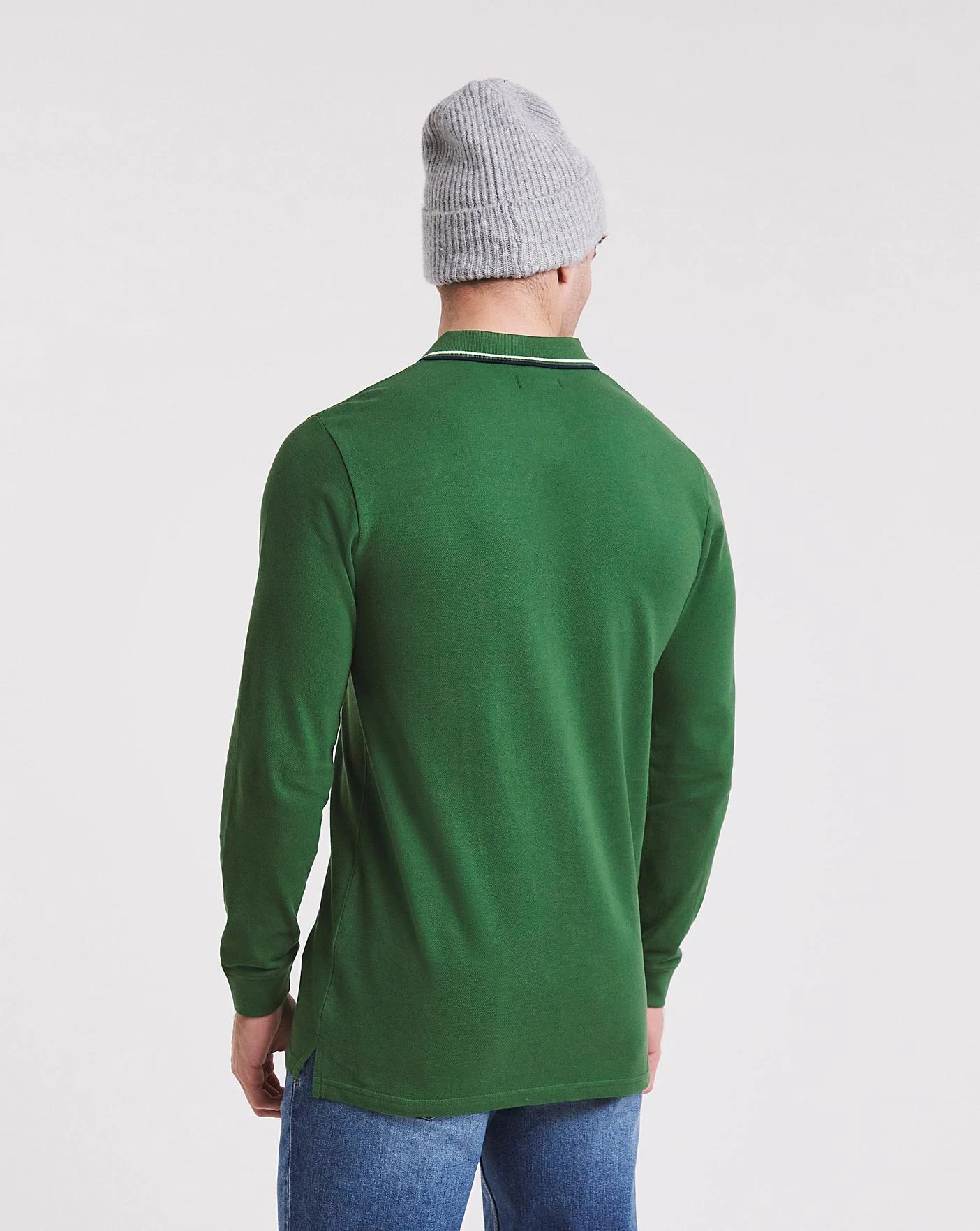 L/S Tipped Polo Long| Dark Green 3 L/S Tipped Polo Long| Dark Green - Image 3