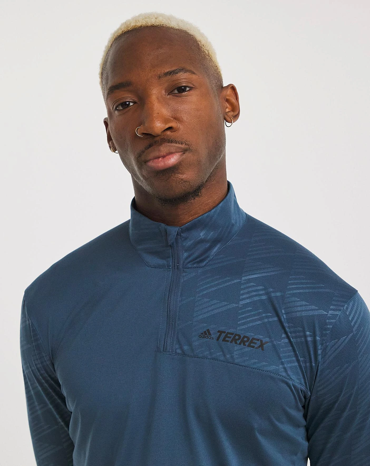 Adidas Terrex Half Zip Mid Layer Top| Steel 2 Adidas Terrex Half Zip Mid Layer Top| Steel - Image 2