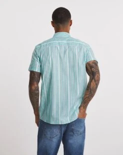 Short Sleeve Stripe Shirt| Mint Stripe -Wear Lusty Sales Store x08vm294708w