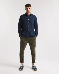 Long Sleeve Twill Shirt| Navy -Wear Lusty Sales Store x08vm322737w