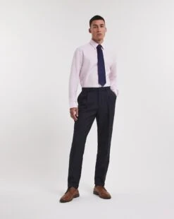 William Hunt Pin Point Jaquard Shirt| Pink