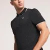 Okami Focus Zip Neck Golf Polo Shirt| Black
