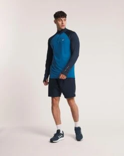 Okami Cardio 1/4 Zip Long Sleeve Top| Cobalt/Navy