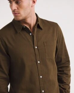 Long Sleeve Twill Shirt| Brown -Wear Lusty Sales Store x08vv128738w