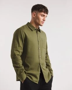 Long Sleeve Twill Shirt| Khaki -Wear Lusty Sales Store x08vv997735w