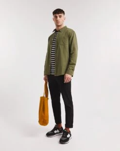 Long Sleeve Twill Shirt| Khaki