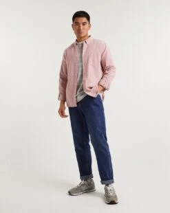 Long Sleeve Oxford Shirt| Pink