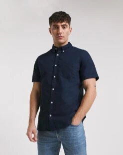 Short Sleeve Oxford Shirt| Navy -Wear Lusty Sales Store x08wv295736w