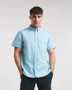 Short Sleeve Oxford Shirt| Sky