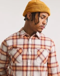 Long Sleeve Flannel Check Shirt| Oatmeal -Wear Lusty Sales Store x08wv845773w