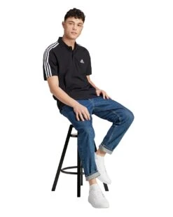 Adidas 3-Stripes Polo Shirt| Black/White