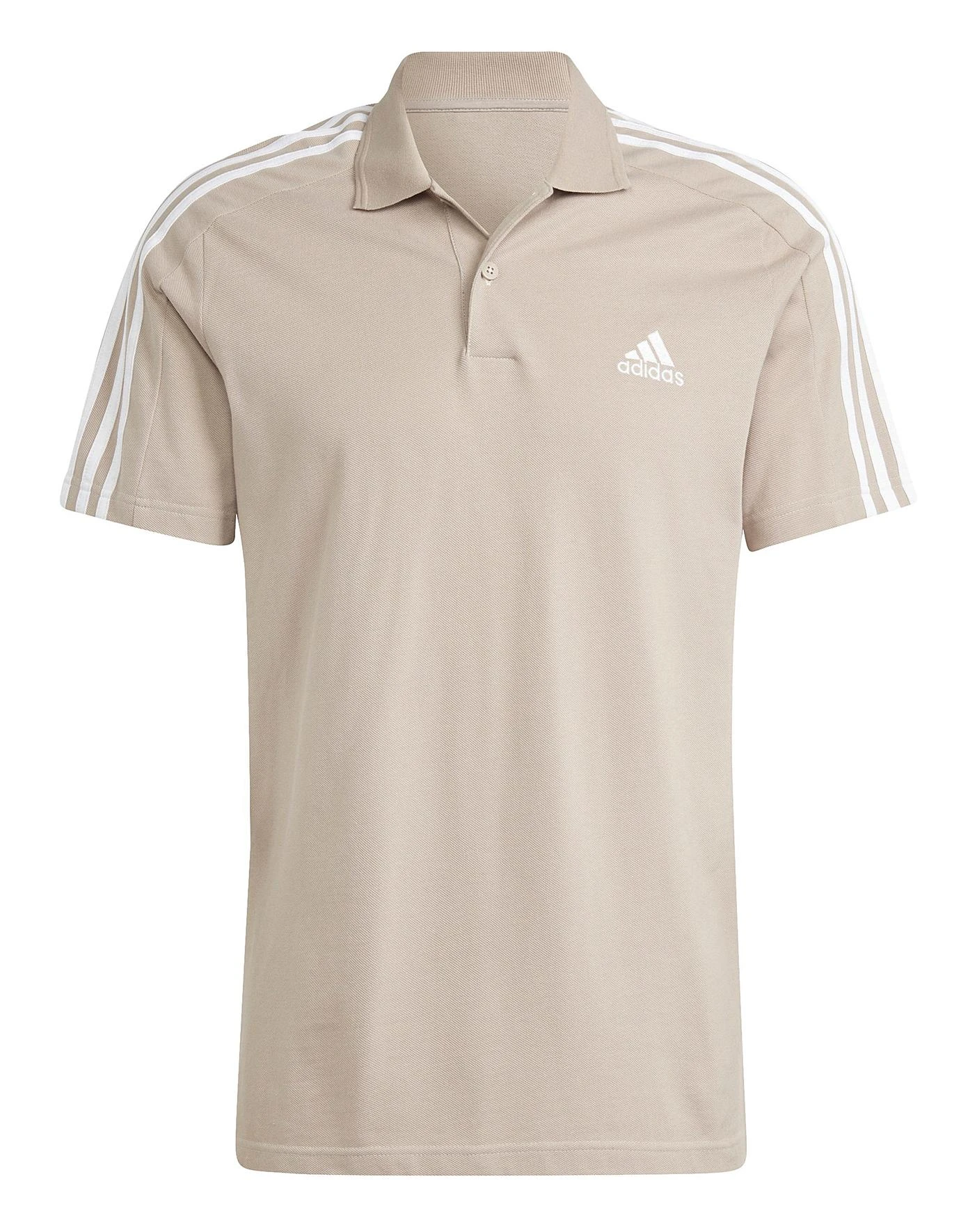 Adidas 3-Stripes Polo Shirt| Taupe/White 5 Adidas 3-Stripes Polo Shirt| Taupe/White - Image 5