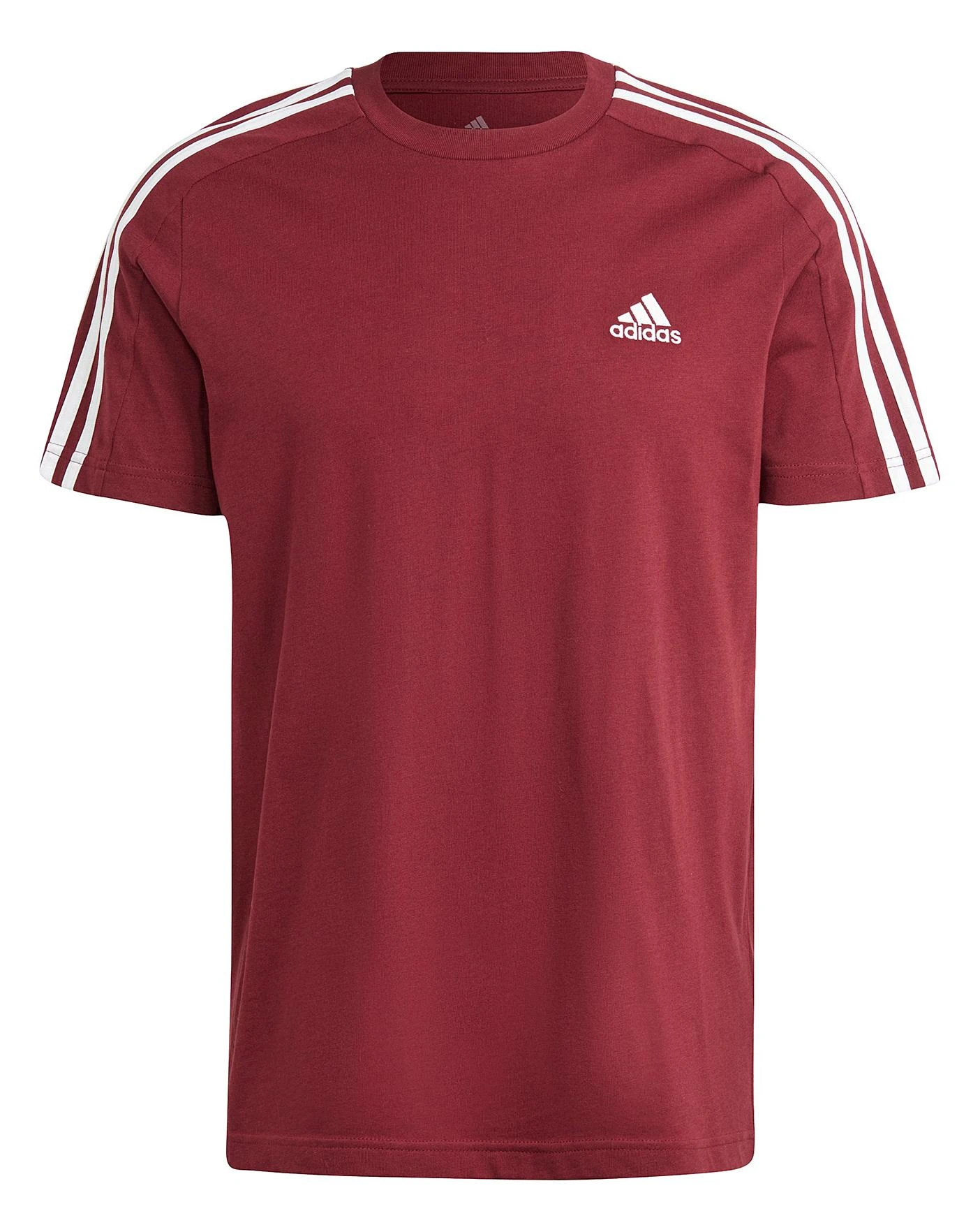 Adidas Essentials 3-Stripes T-Shirt| Red/White 5 Adidas Essentials 3-Stripes T-Shirt| Red/White - Image 5