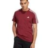 Adidas Essentials 3-Stripes T-Shirt| Red/White
