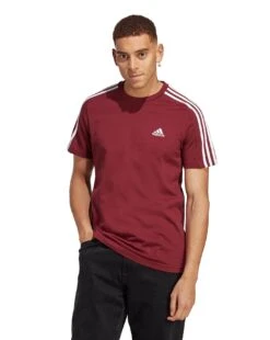 Adidas Essentials 3-Stripes T-Shirt| Red/White