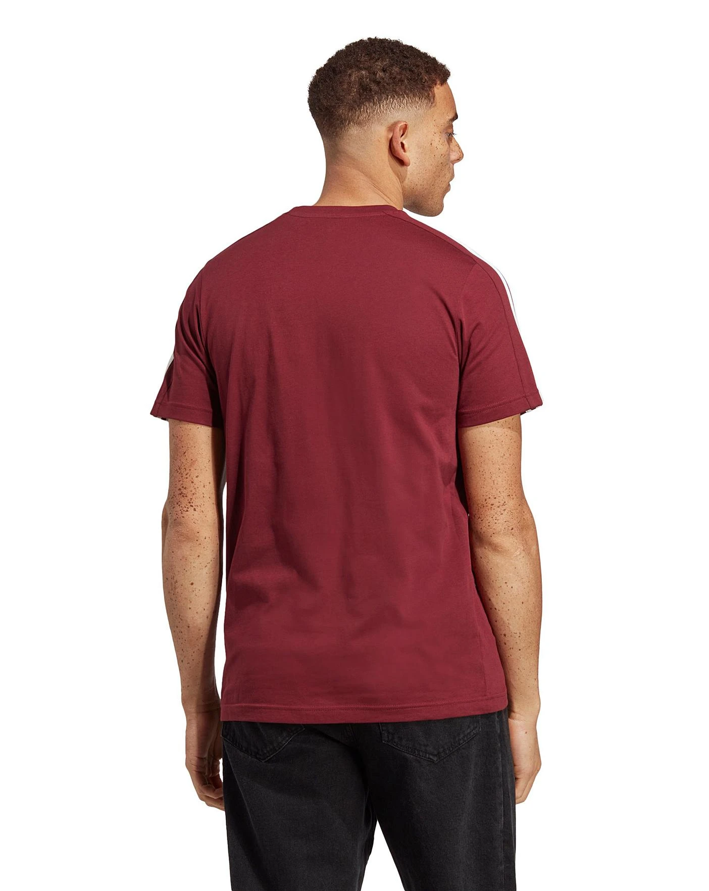 Adidas Essentials 3-Stripes T-Shirt| Red/White 3 Adidas Essentials 3-Stripes T-Shirt| Red/White - Image 3