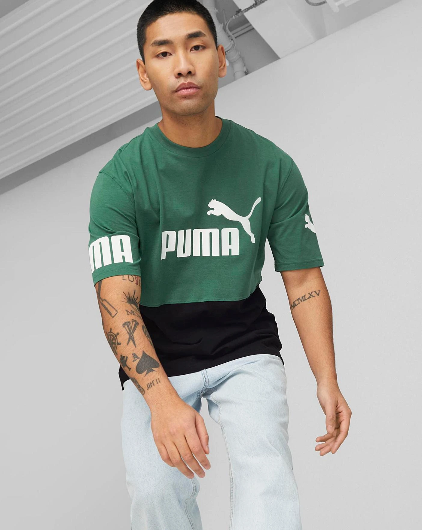 PUMA Power Colourblock Tee| Green 1 PUMA Power Colourblock Tee| Green