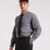 Grey Long Sleeve Formal Shirt Long| Grey