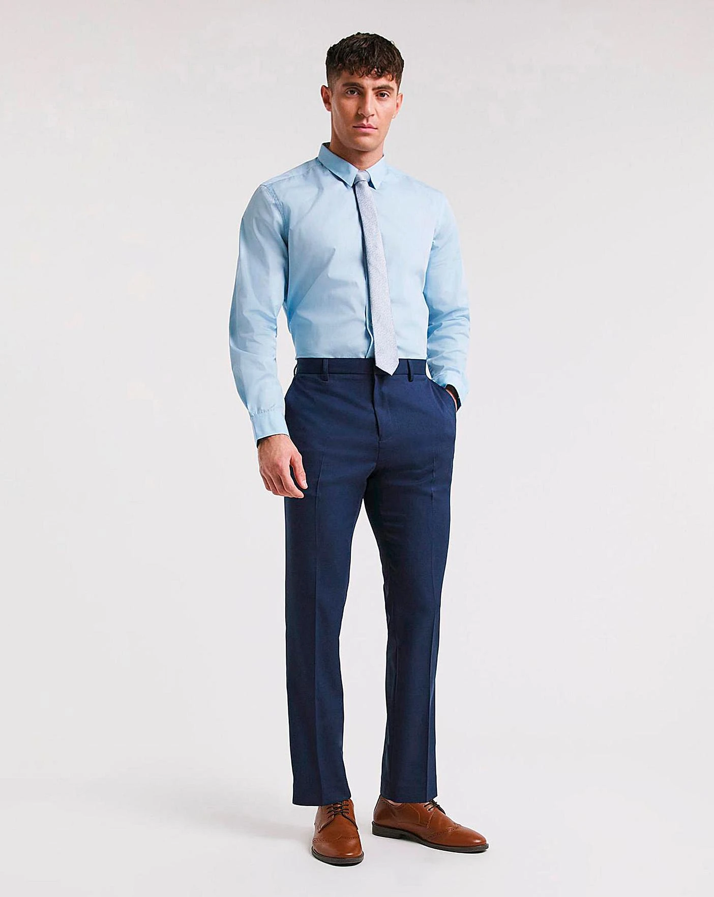 Blue Long Sleeve Formal Shirt Long| Blue 4 Blue Long Sleeve Formal Shirt Long| Blue - Image 4