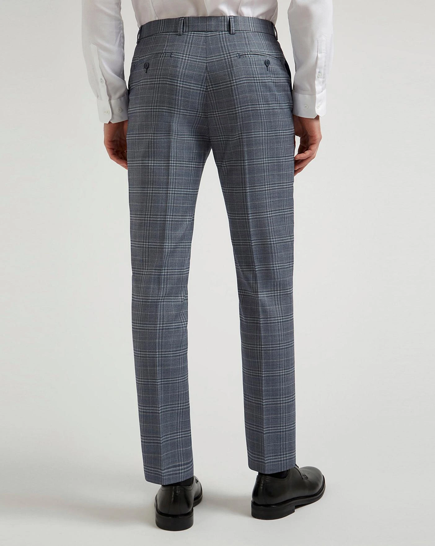 Ted Baker Slim Fit Check Trousers Reg| Dusty Blue 2 Ted Baker Slim Fit Check Trousers Reg| Dusty Blue - Image 2