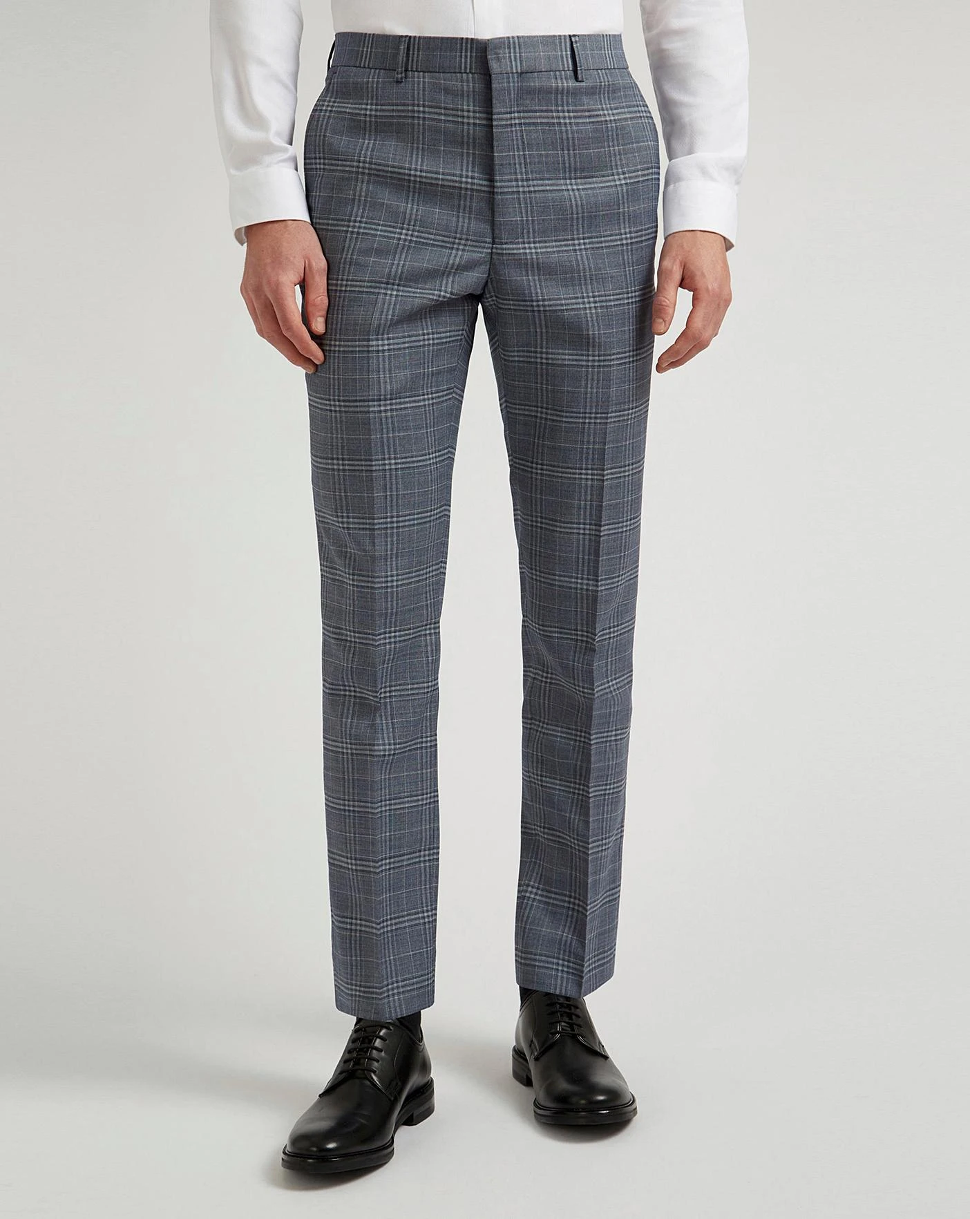 Ted Baker Slim Fit Check Trousers Reg| Dusty Blue 1 Ted Baker Slim Fit Check Trousers Reg| Dusty Blue