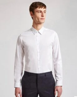 Ted Baker Stretch Slim Fit Shirt| White