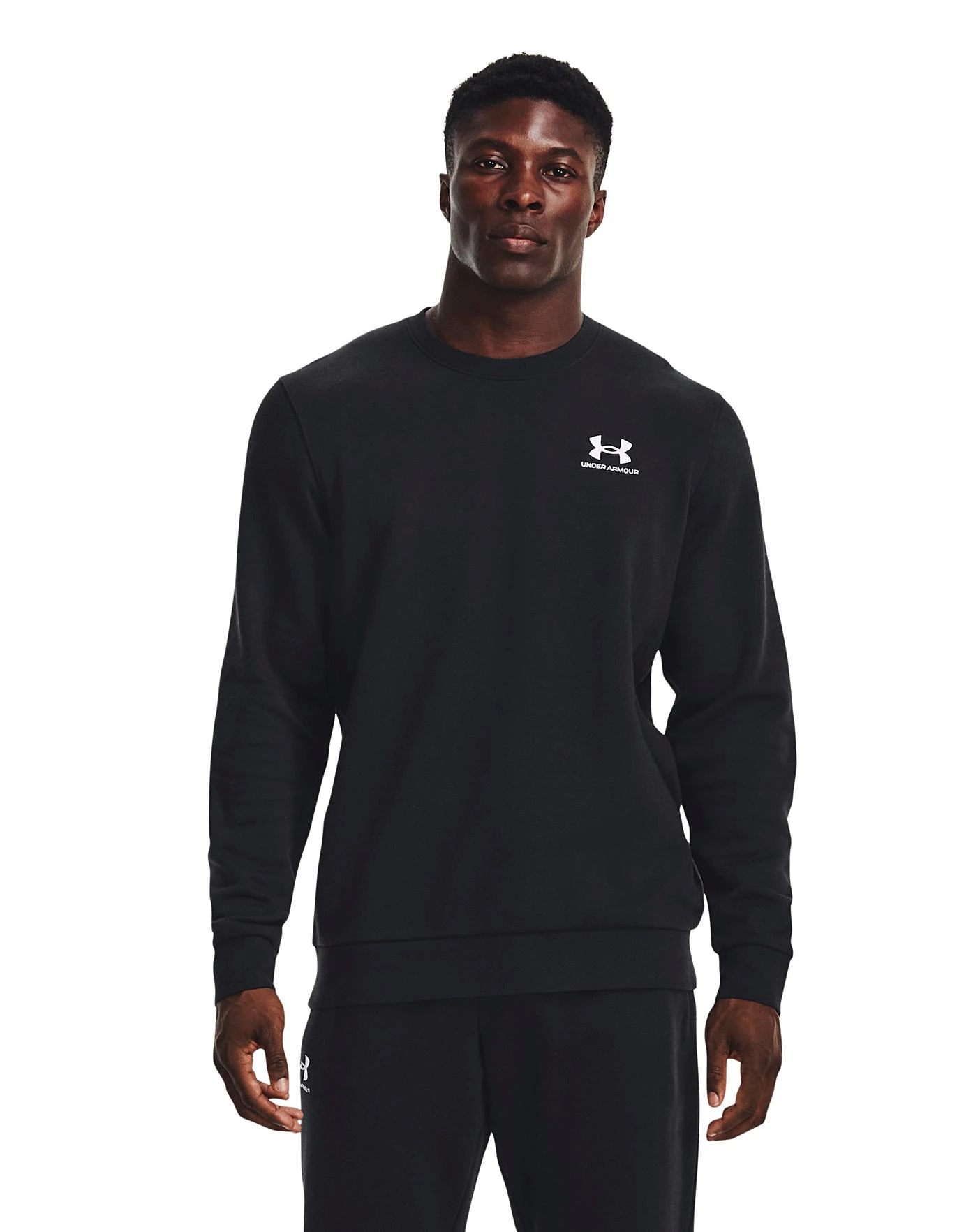 Under Armour Essential Fleece Sweat Top| Black 1 Under Armour Essential Fleece Sweat Top| Black